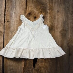 Women’s American Eagle Cream Ruffle TopSize Medium  NWT